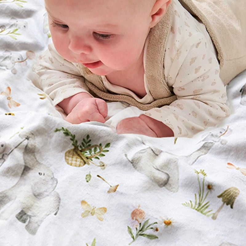 BOPRIO Baby Blankets for Unisex Boys Girls, Super Soft Nursery Minky Blankets with Baby Elephant Design and Dotted Fleece Backing, Printed Bed Throws Newborn - Image 4